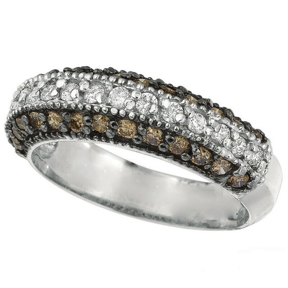 0.84 Carat White & Champagne Diamond Fashion Ring